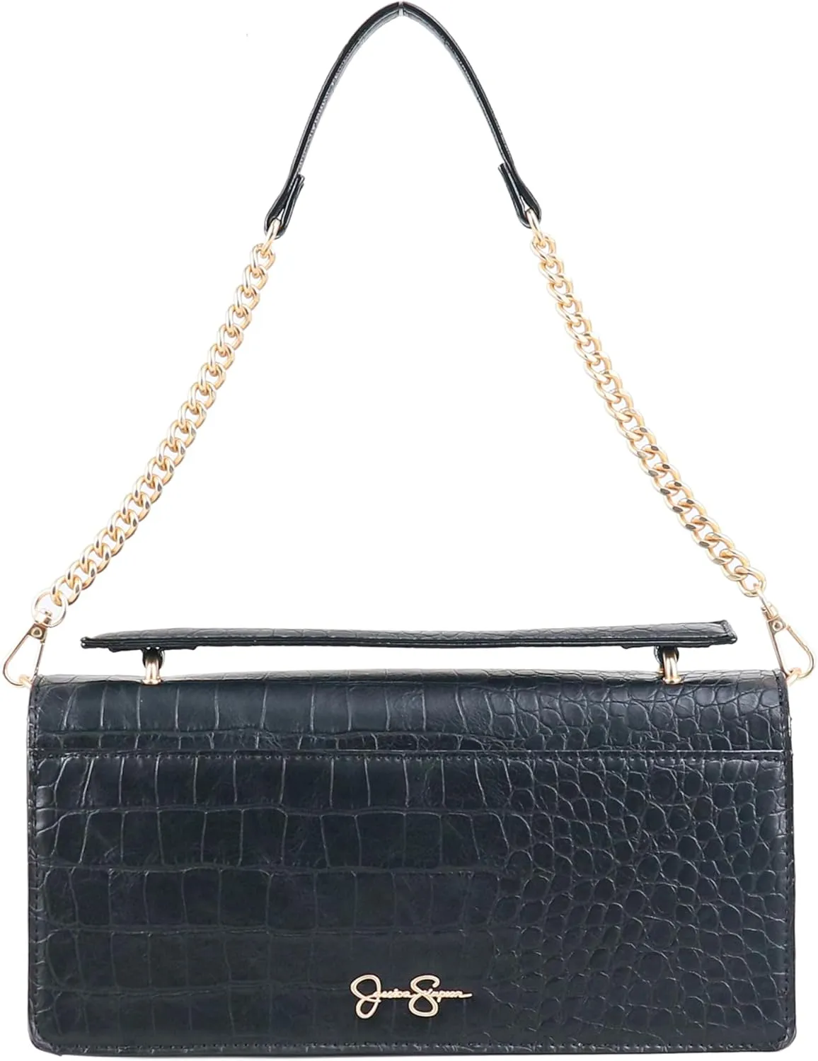 Jessica Simpson Brooke Clutch, Stylish Shoulder Bag with Chain Strap & Gold Accents