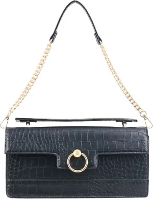 Jessica Simpson Brooke Clutch, Stylish Shoulder Bag with Chain Strap & Gold Accents