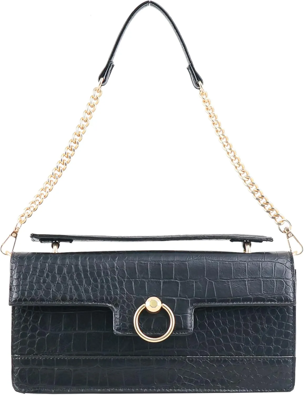 Jessica Simpson Brooke Clutch, Stylish Shoulder Bag with Chain Strap & Gold Accents