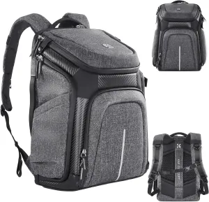 K&F Concept DSLR/SLR Photography Waterproof Camera Bag with 15.6 inch Laptop Compartment Tripod Holder Raincover Camera Backpack