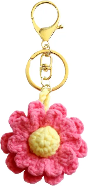 Keychain Handmade Weaving Cute Flower Keychains Gift for Car keys Bag Wallet Purse Women Girls