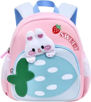 Kids Backpack with Anti-Loss Safety Harness, Lightweight Toddler Backpack, Adjustable Straps, Spacious for School & Travel (Pink)