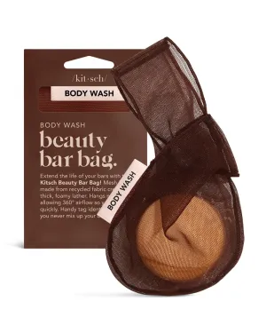 Kitsch Bar Soap Saver Bag  Recycled Mesh Beauty Bar Pouch for Body Wash, Conditioner & Shampoo Bars, Holder to Preserve Soap, Eco-Friendly, Patented Bag  Chocolate