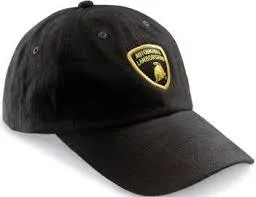 Lamborghini Unisex Logo Flat Brim Cool Baseball Snapback Black Cap