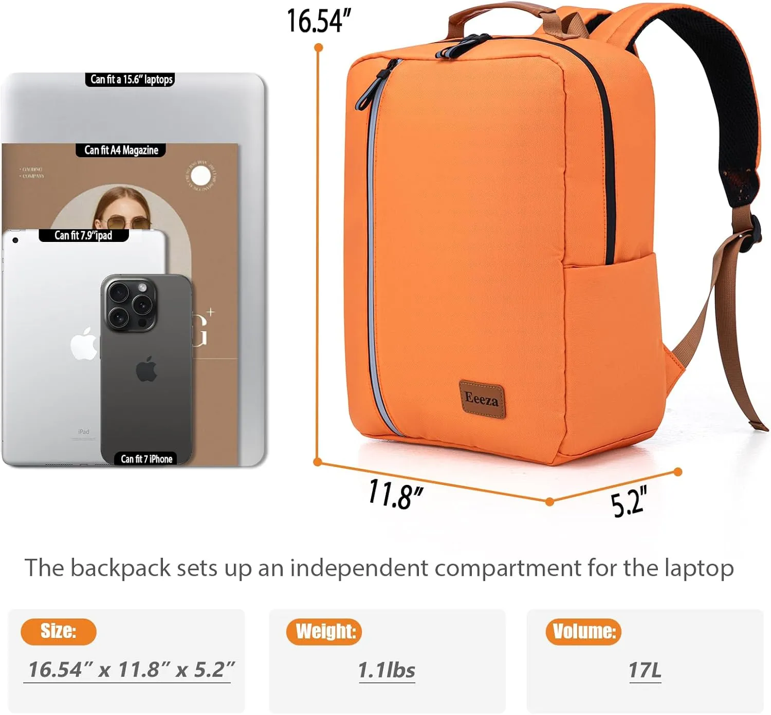 Laptop Backpack, Durable Lightweight Travel Backpack Featuring Spacious Main Laptop Compartment, Functionality for Travel, School, Daily Use