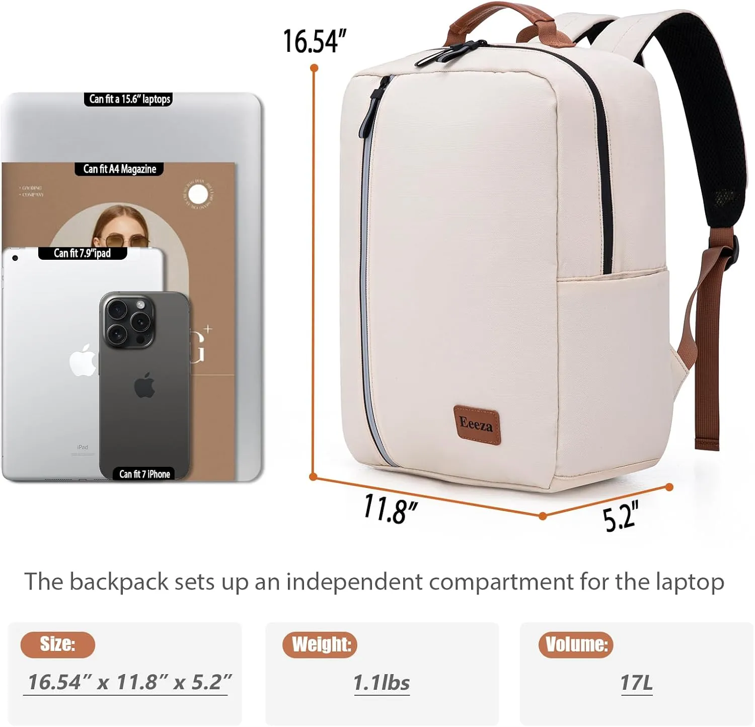 Laptop Backpack, Durable Lightweight Travel Backpack Featuring Spacious Main Laptop Compartment, Functionality for Travel, School, Daily Use