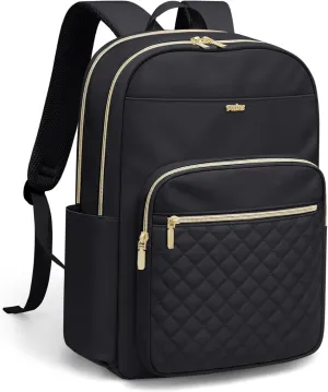 Laptop Backpack for Women Fits 16 Inch Travel Computer Bag Ladies Stylish Travel Bags Womens Fashion Bag for Business Bags Casual Daypacks Black