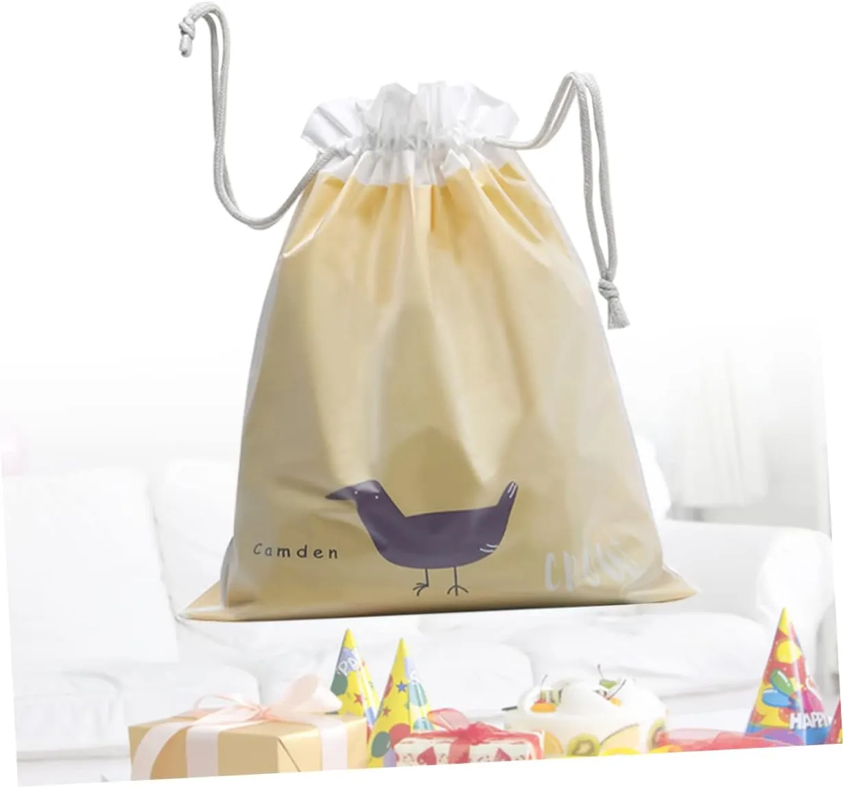 Large Capacity Storage Bag Drawstring Pouch for Clothes Travel Camping Yoga Swimming Peva Material 2 Pack