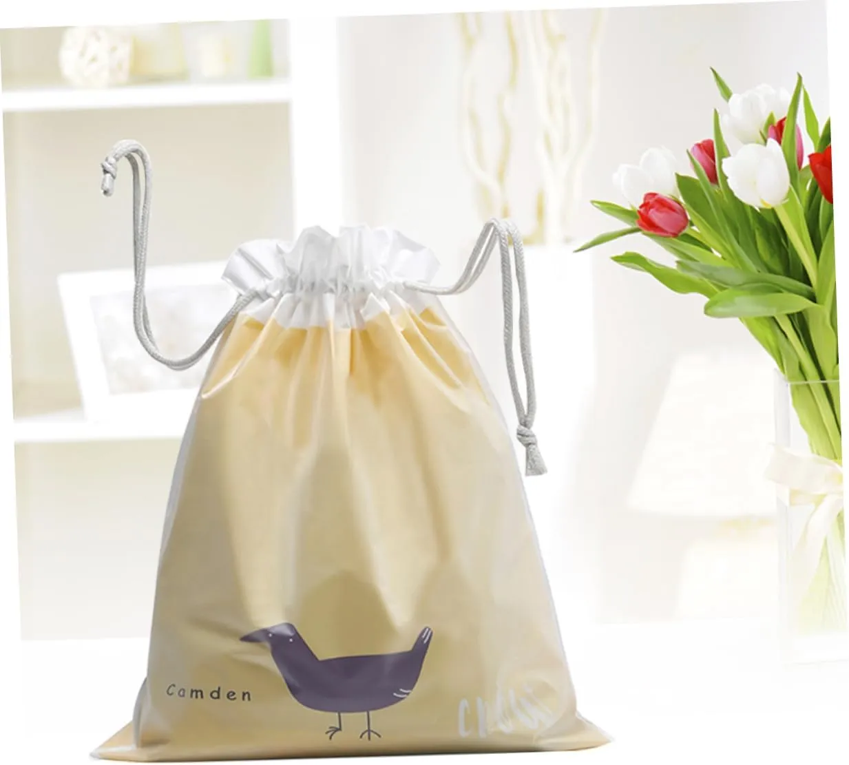 Large Capacity Storage Bag Drawstring Pouch for Clothes Travel Camping Yoga Swimming Peva Material 2 Pack