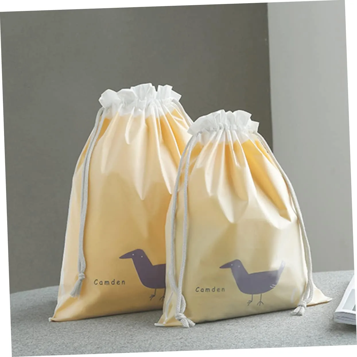Large Capacity Storage Bag Drawstring Pouch for Clothes Travel Camping Yoga Swimming Peva Material 2 Pack