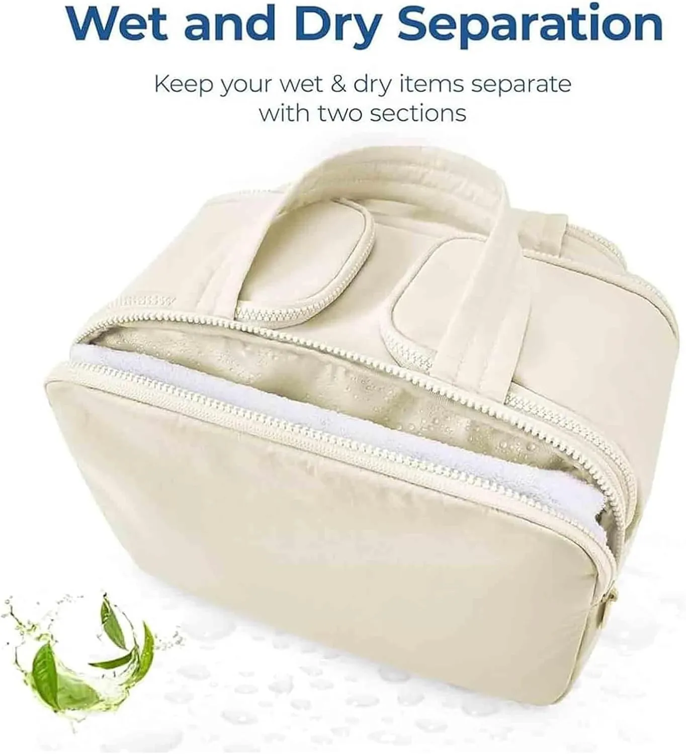 Large Capacity Wide-Open Travel Cosmetic Bag, 4-in-1 Multi-Functional Toiletry Organizer for Women, Waterproof Wash Bag with Separate Compartments, Camping Toiletry Bag for Travel (Blue)
