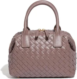 Leather Luxury Hand-Woven Women's Tote Bag Age Reduction Elegant Stylish Square Fashion Satchel