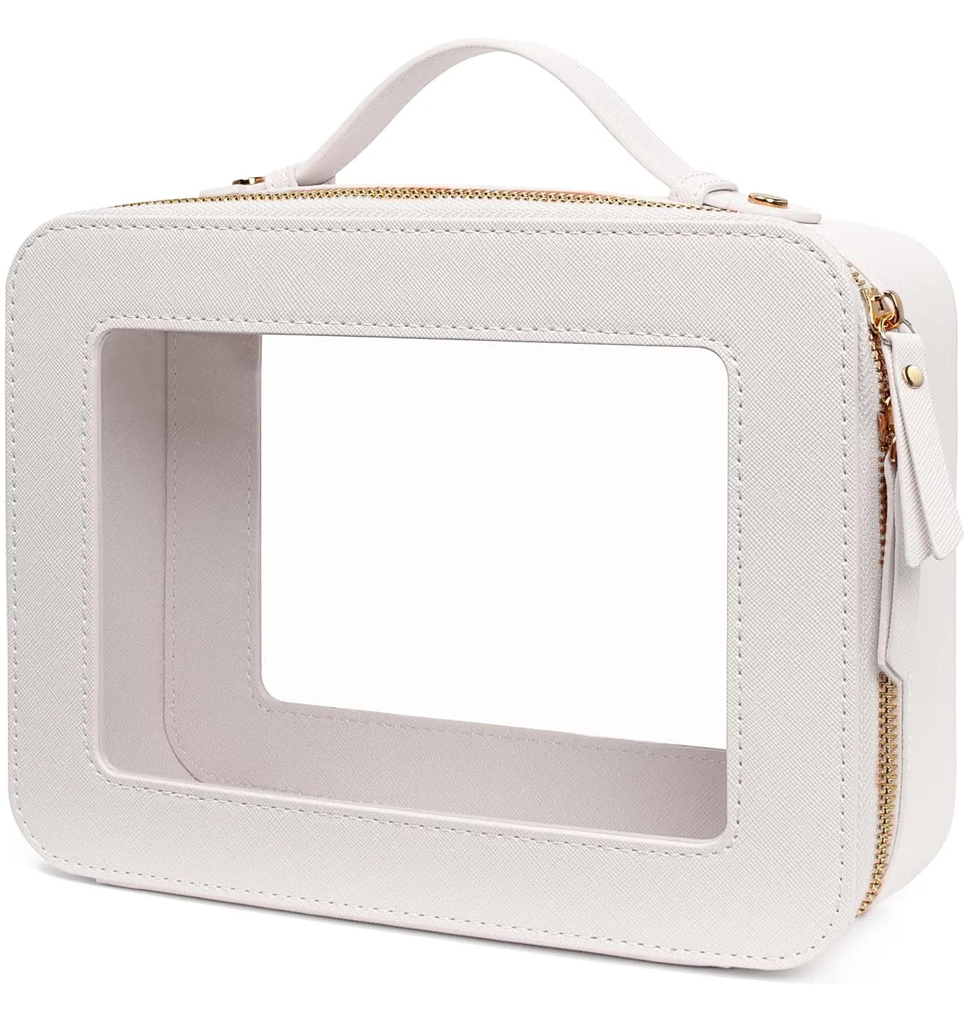 LETGO Clear Makeup Bags, Clear Toiletry Bag with Zipper, Makeup Bag Organizer Fit Carry-on Travel Essentials, Travel Essentials for Women (Large White)