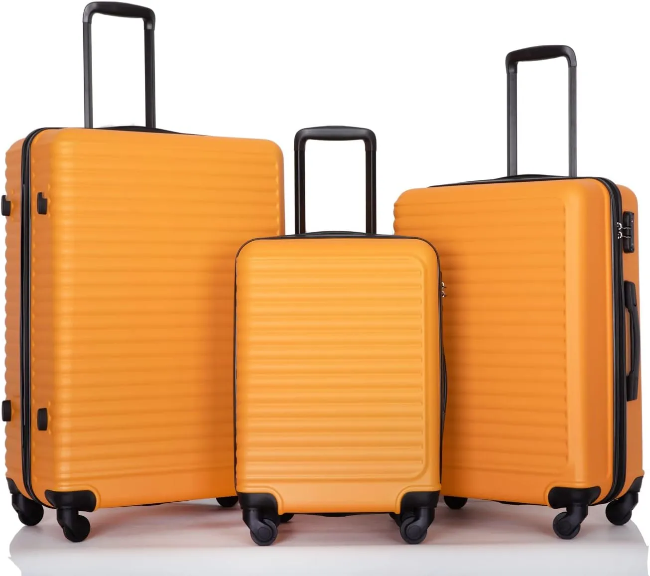 Lightweight 3-Piece Luggage Set for Travel, Durable and Spacious with 360 Spinner Wheels, Orange