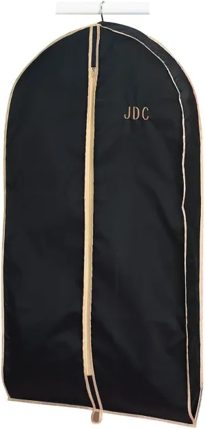 Lillian Vernon Monogram Garment Bag for Men & Women  Personalized 40 Clothing Protector for Suits, Dresses, Gowns, Costumes, & Uniforms, Heavy Duty Black Poly Bags for Travel & Storage
