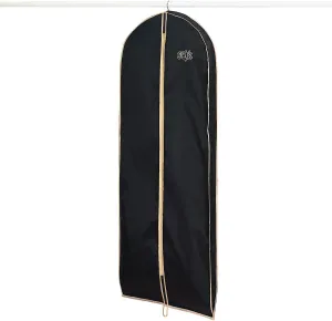 Lillian Vernon Script Monogram Garment Bag for Men & Women  Personalized 60 Clothing Protector for Suits, Dresses, Gowns, Costumes, & Uniforms, Heavy Duty Black Poly Bags for Travel & Storage