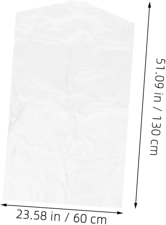Luxshiny Poly Clothing Storage Bags 25packs Hanging Garment Bags Dry Clean Suit Cover Home Travel Clothing Protection