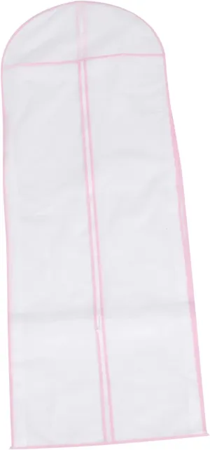 MAGICLULU Garment Bag for Wedding Dress Bridal Storage Cover 150cm Long Nonwoven Pink Edged Dust Cover