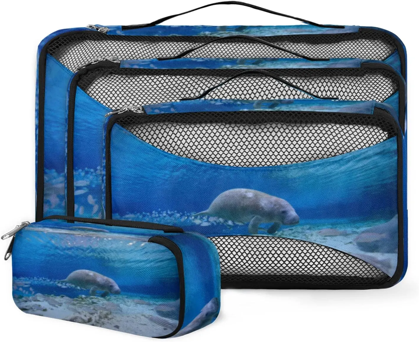 Manatee Ocean 4 Set Packing Cubes for Suitcases Travel Packing Organizers for Travel Accessories Lightweight & Space Saving
