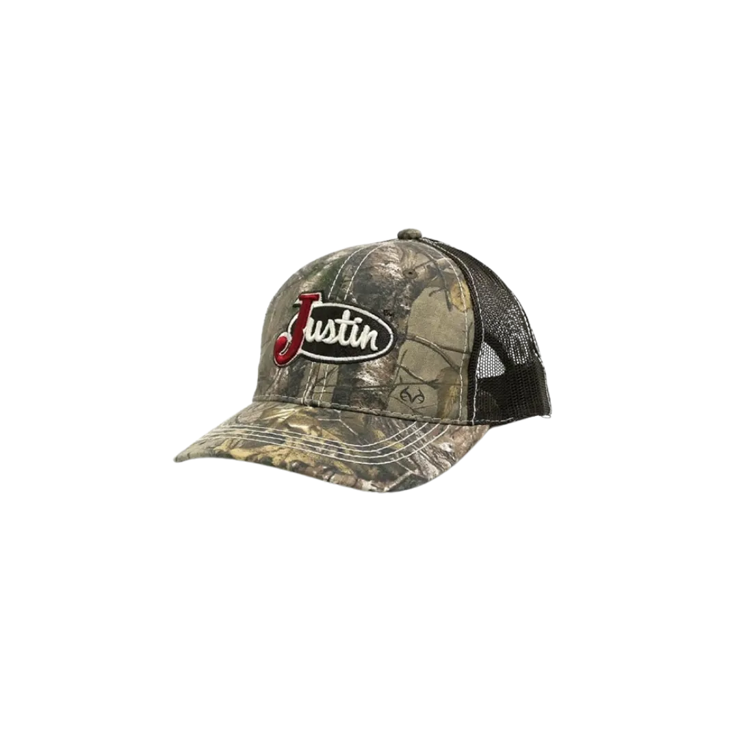 Milano Hats Real Tree Camo Black Mesh Embroidered Justin Cap