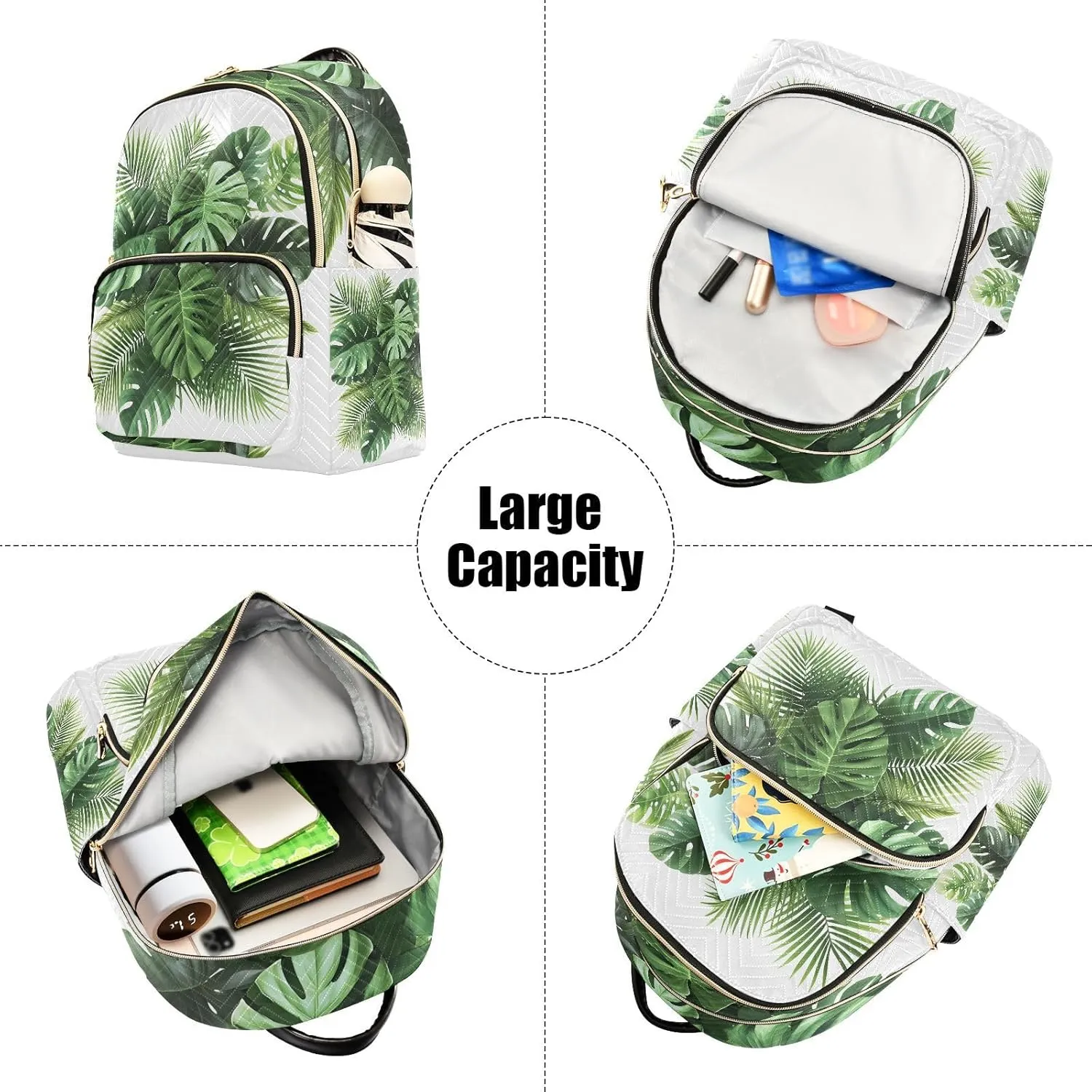 Mini Backpack for Women Plant Leaves Monstera Small Purse Daypacks Stylish Bags Travel Backpacks for College