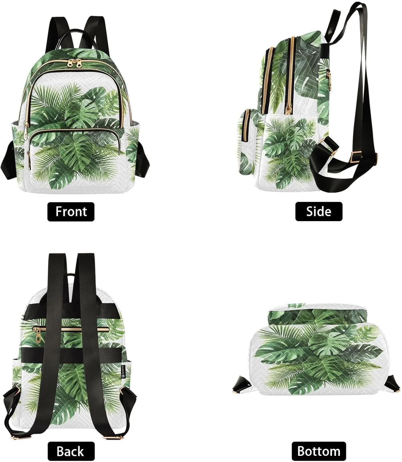 Mini Backpack for Women Plant Leaves Monstera Small Purse Daypacks Stylish Bags Travel Backpacks for College