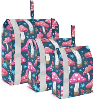 Mushrooms Watercolor Packing Cubes for Travel 3 Set Packing Bags Luggage Organizer Bags for Suitcases