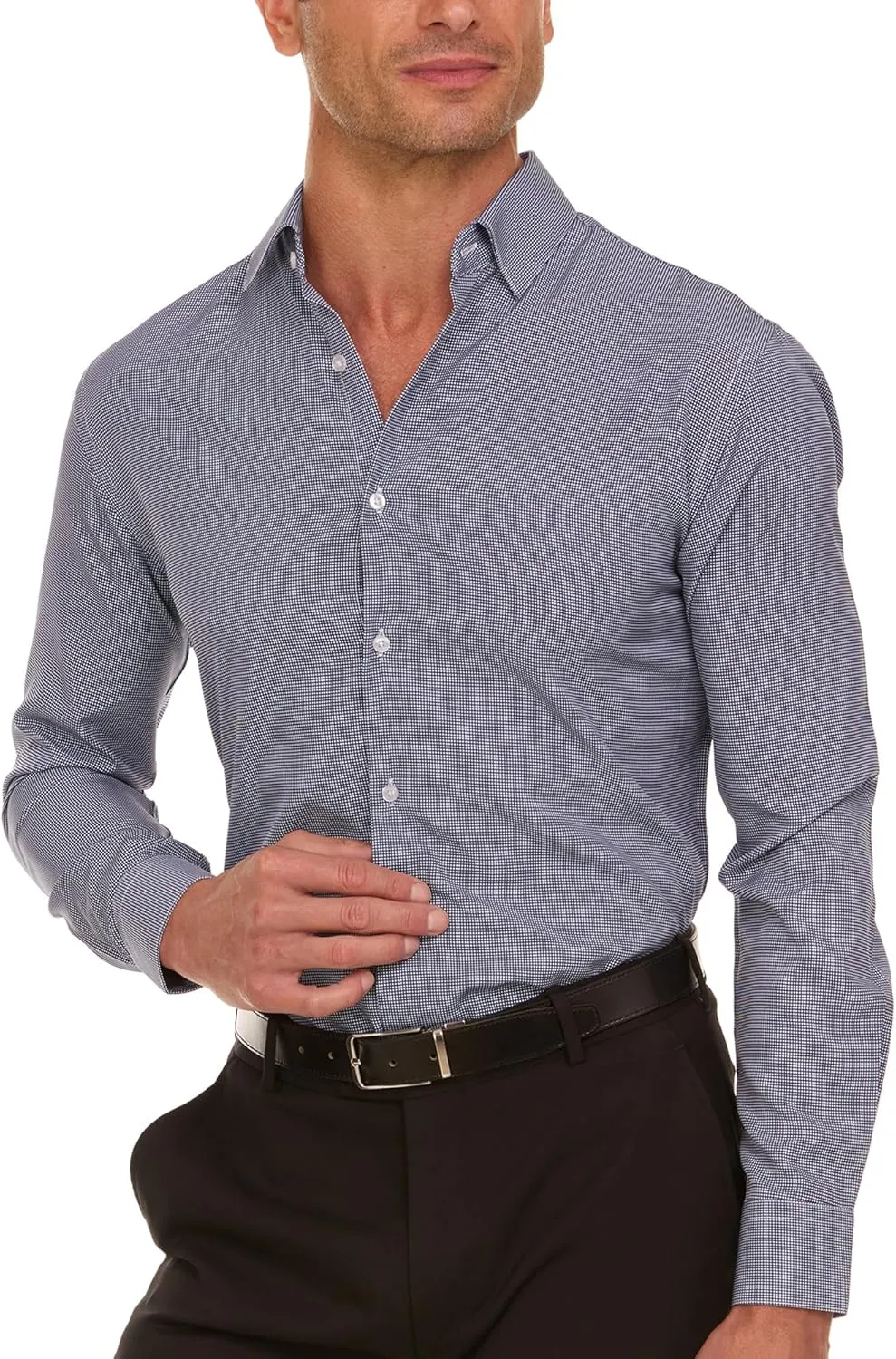 Nautica Slim Fit Mens Dress Shirts Long Sleeve Button Down Wrinkle Free Formal 4-Way Stretch