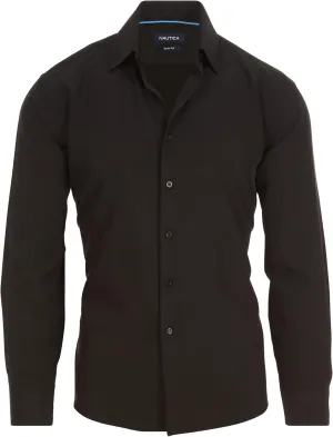 Nautica Slim Fit Mens Dress Shirts Long Sleeve Button Down Wrinkle Free Formal 4-Way Stretch