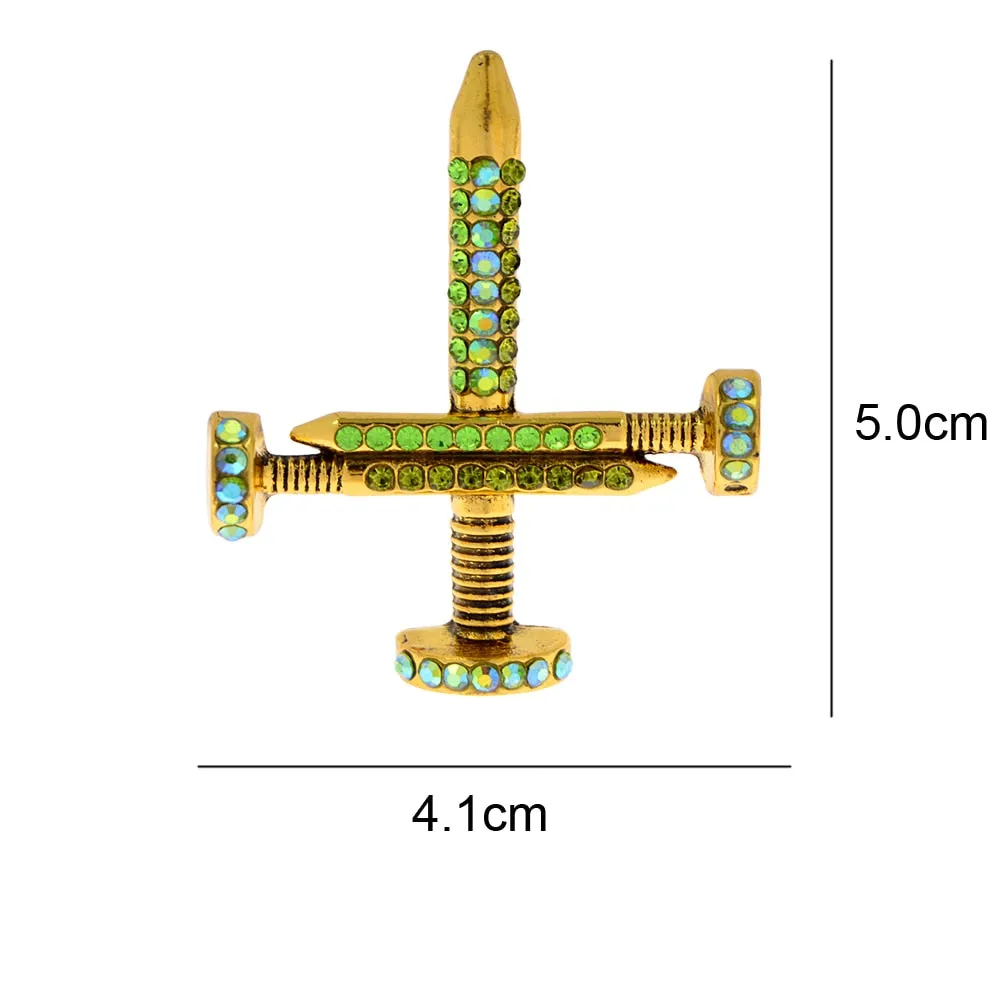 New Creative Cross Rhinestone Brooches