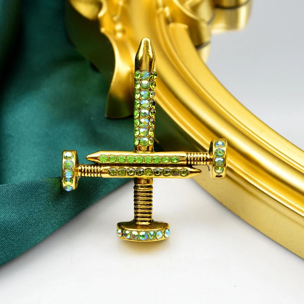 New Creative Cross Rhinestone Brooches