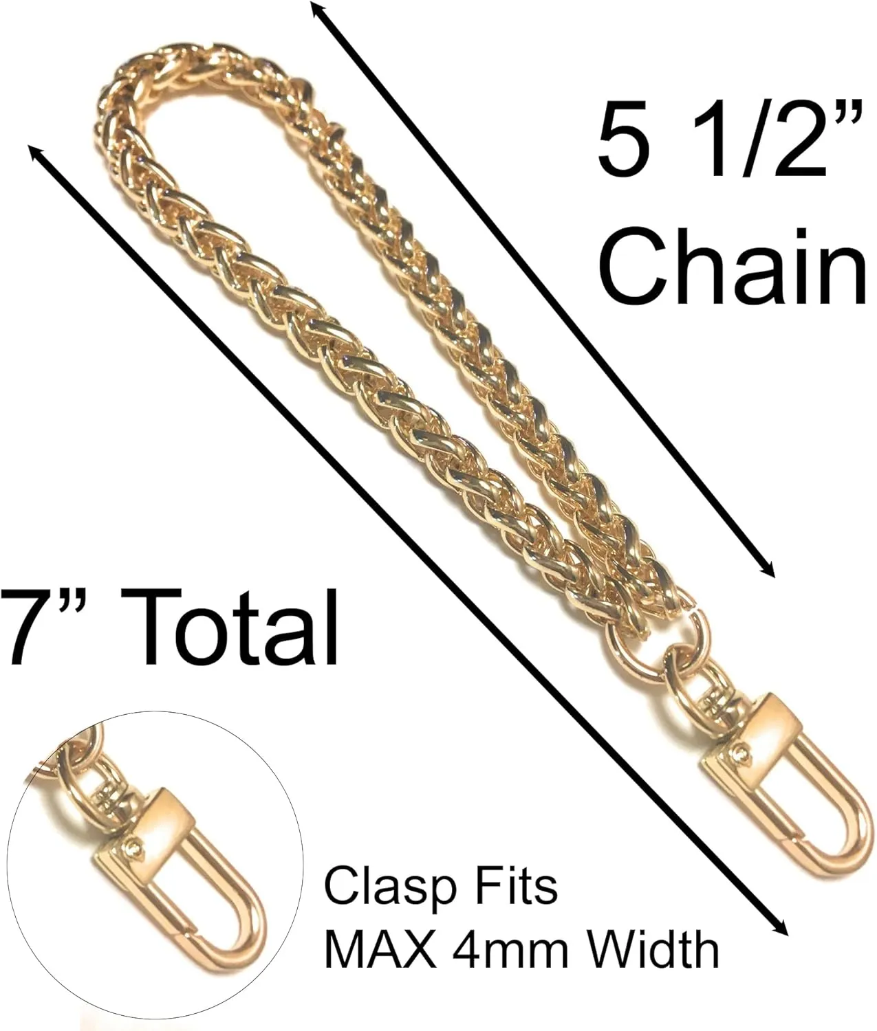 NEXT FASHION Wristlet Chain Braided Polished Gold - (5" 1/2)