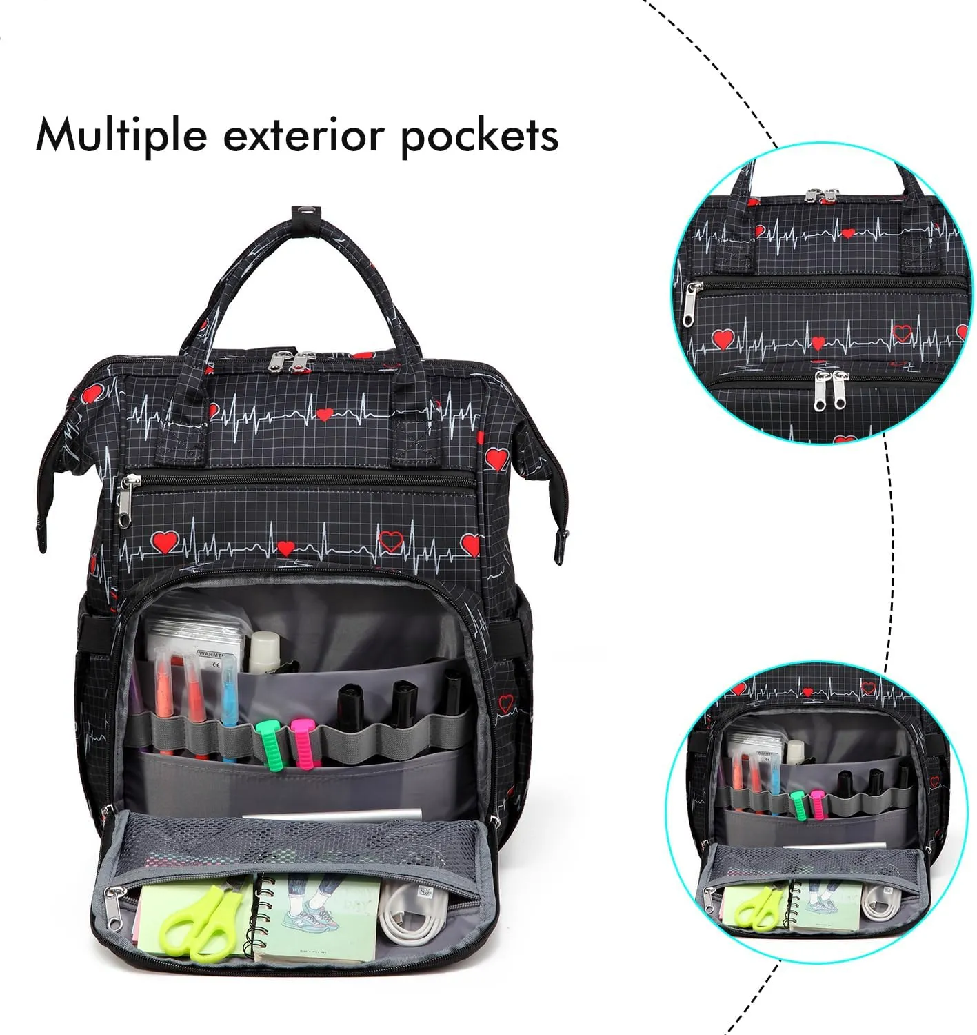 Nurse Backpack Nursing Bags Totes for Nurses Work Medical Home Health Travel Clinical Bookbag Nursing Essentials Supplies College Laptop Compartment Pockets Graduation Appreciation CNA Home Visit Gift