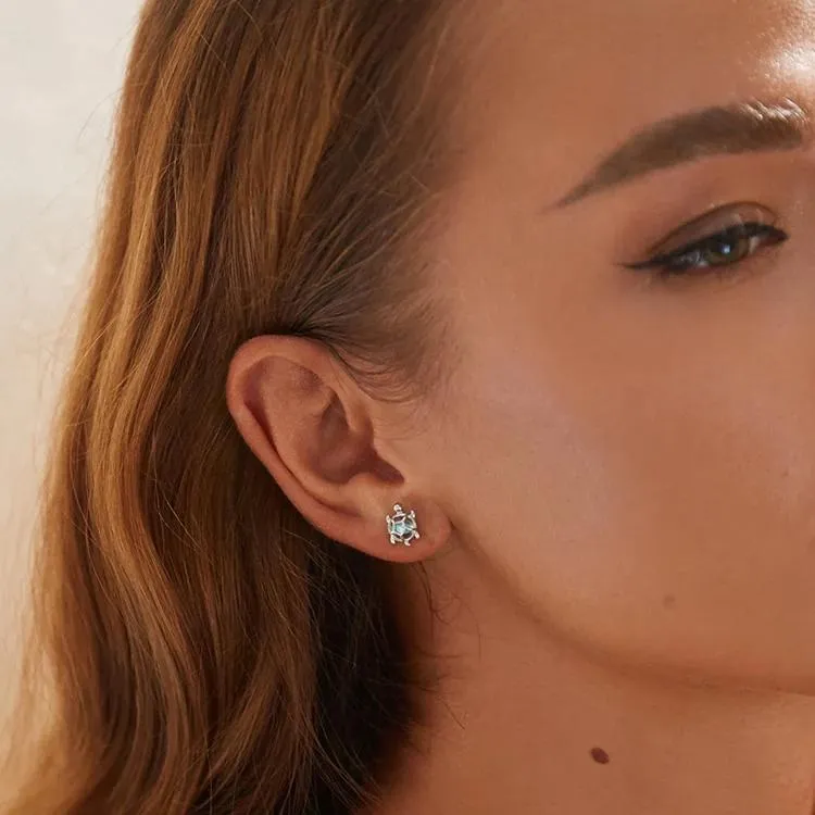 Ocean Blue Turtles Stud Earrings