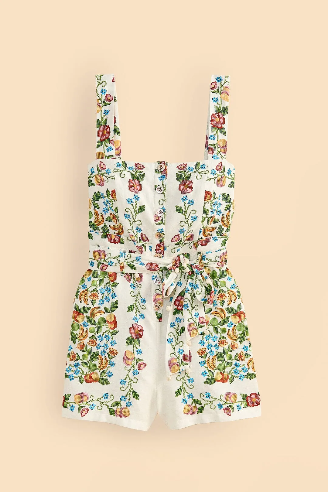 Off-White Tropical Romance Romper