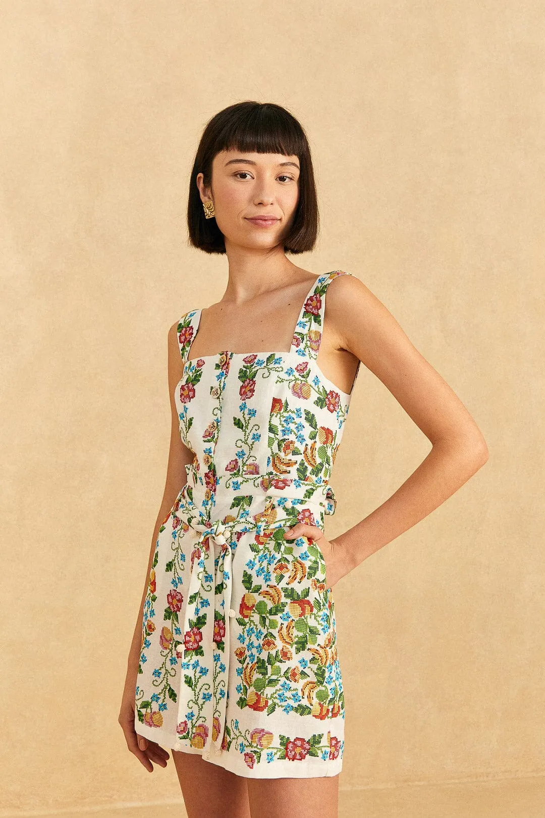Off-White Tropical Romance Romper