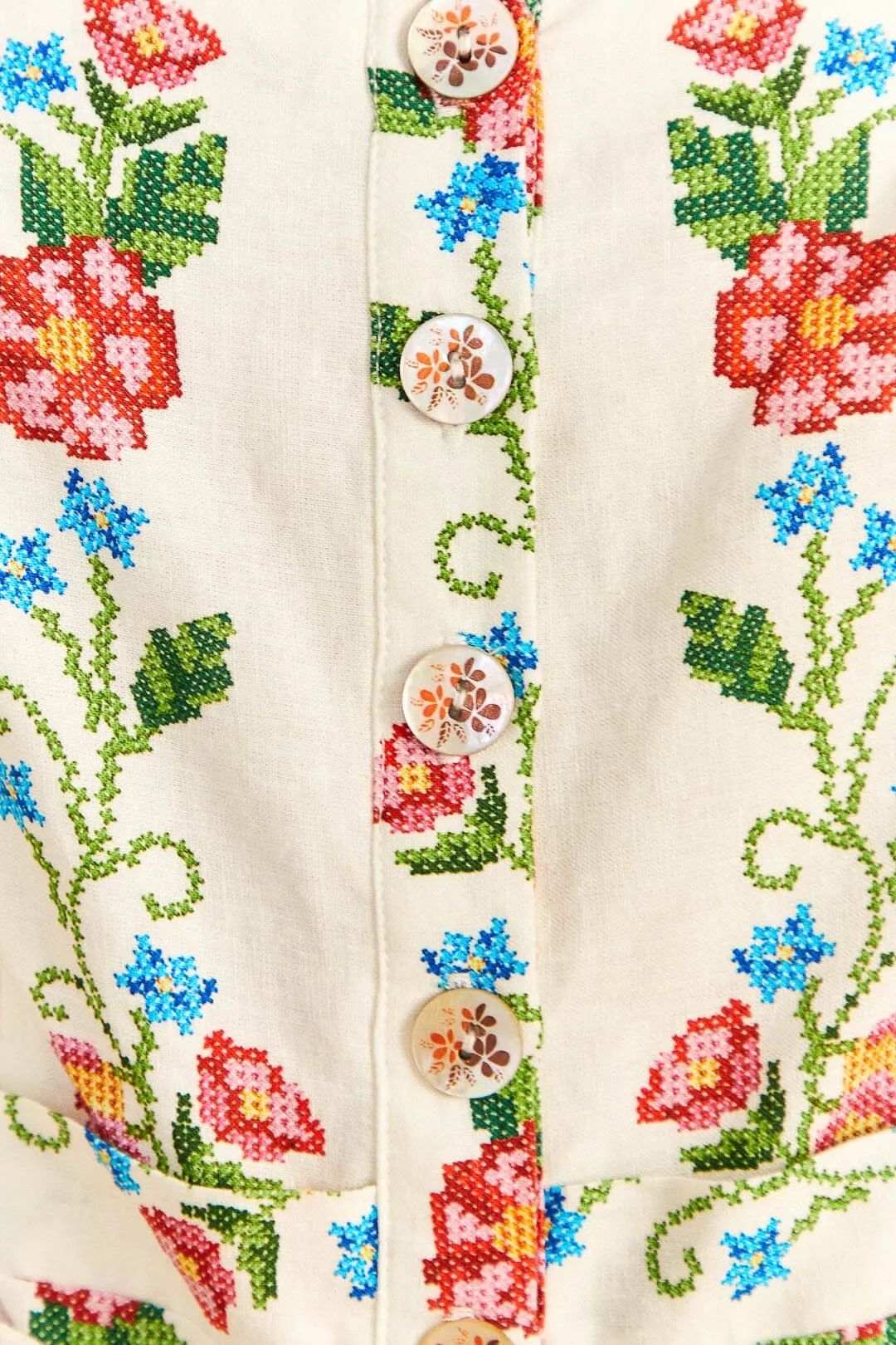 Off-White Tropical Romance Romper