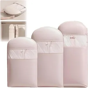 Otherwise Garment Bag, Space Saving Hanging Garment Bag with Self Compression Zipper (Pink, Medium)