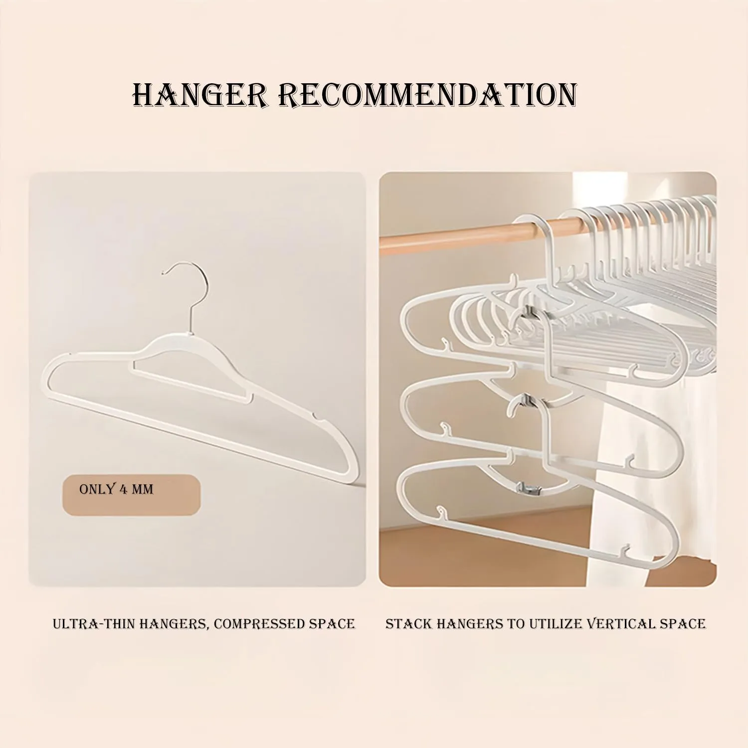 Otherwise Garment Bag, Space Saving Hanging Garment Bag with Self Compression Zipper, Upgrade Space Saving Garment Bags Hanging, Dust Cover Clothes Bags for Down Coat (Beige - Small)