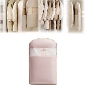 Otherwise Space Saving Garment Bag, Space Saving Hanging Garment Bag with Self Compression Zipper, Household Dust Cover Clothes Bags for Closet Storage (Pink,M)