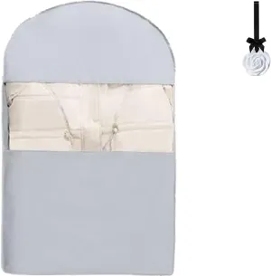Otherwisie 2025 Space Saving Hanging Garment Bag with Self Compression Zipper, Garment Bags for Moving (Gray,M)