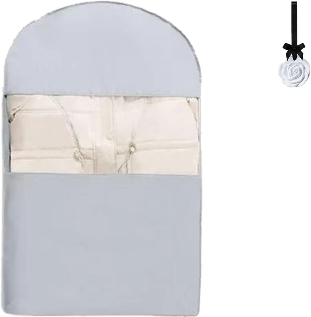 Otherwisie 2025 Space Saving Hanging Garment Bag with Self Compression Zipper, Garment Bags for Moving (Gray,M)