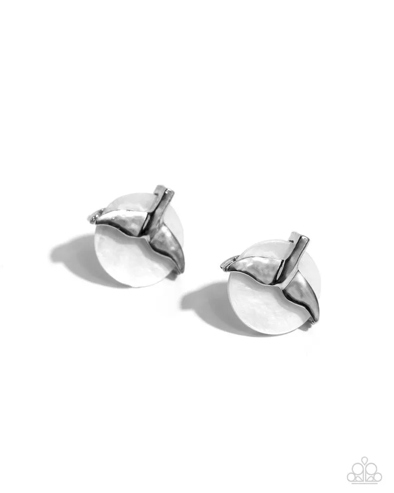 Paparazzi Earring ~ Mermaidcore - White