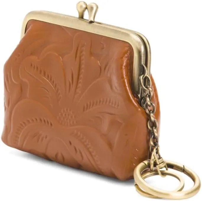 Patricia Nash Borse Coin Purse for Women - Make a Statement with this Florence Coin Pouch for Women, 100% Leather Coin Purse, Large and Spacious Cute Coin Purse (Florence Tan)