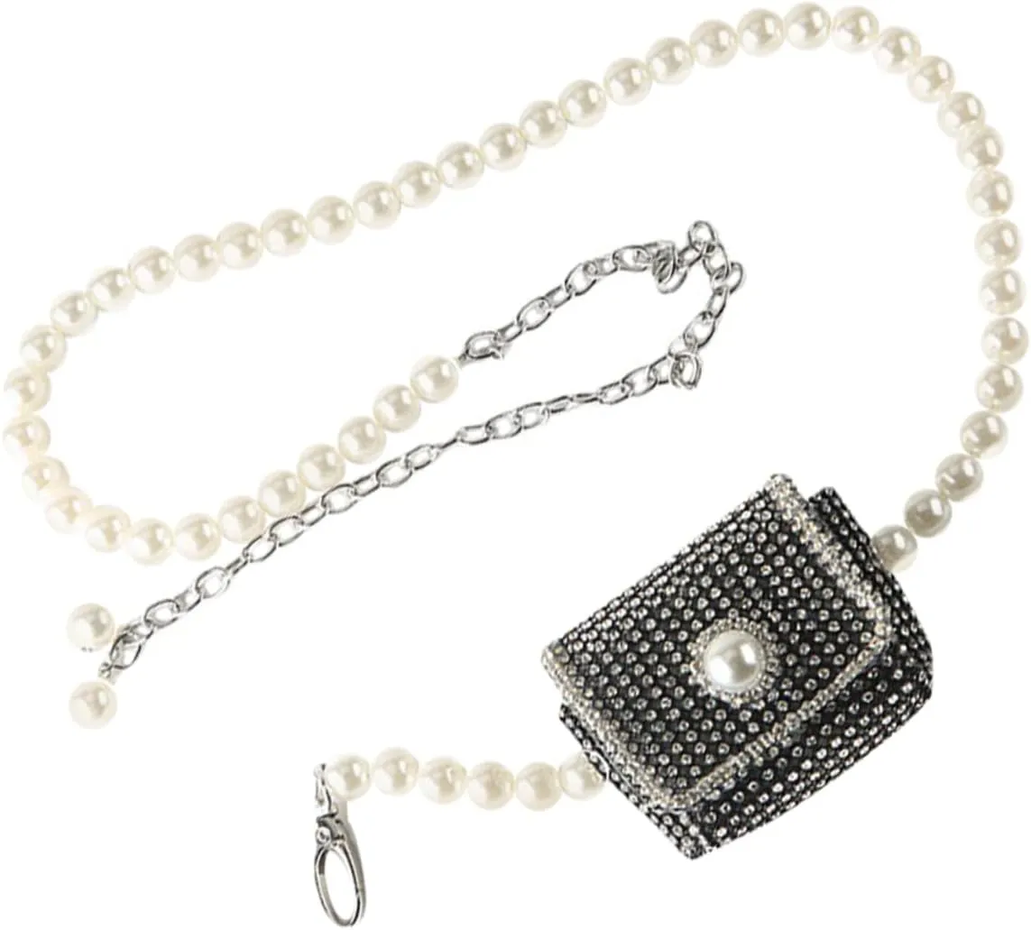 Pearl Pouch Waist Purse for Women Pearl Purses for Women Fashionable Chain Bag Stylish Mini Pouch