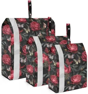 Peonies Butterflies Packing Cubes for Travel 3 Set Travel Compression Bags Luggage Organizer Bags for Suitcase