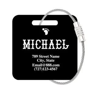 Personalized Luggage Tags for Suitcases,Custom Acrylic Tags with Hole & Steel Loop for Travel,Backpacks,Golf,Bagwine cup,Waterproof (Black)