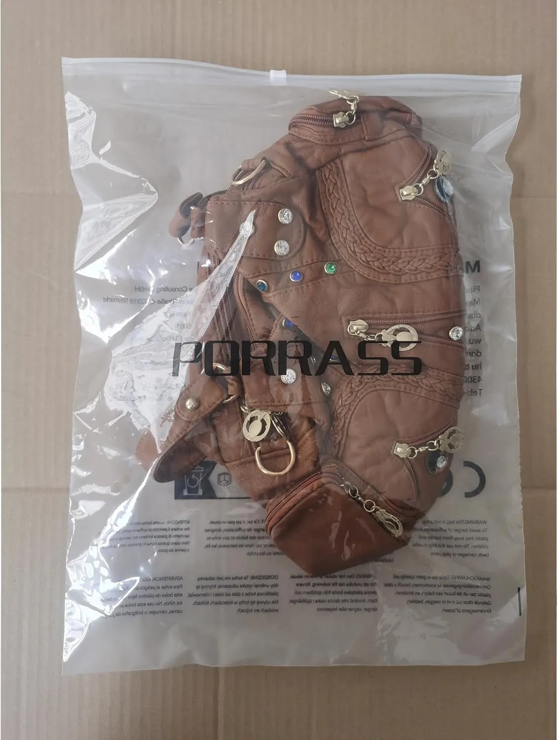PORRASSO Ladies Handbags Fashion Shoulder Bag Hobo Bag Soft PU Leather Crossbody Bags Women Top-handle Bag