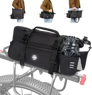 QYCHHJ Bike Pannier Bag 10L Bike Bags for Bicycles Rear Rack, All-Round Reflective Bike Rack Bag with Water-Resistant Zippers Bike Trunk Bag with Side Pockets for Bike Accessories