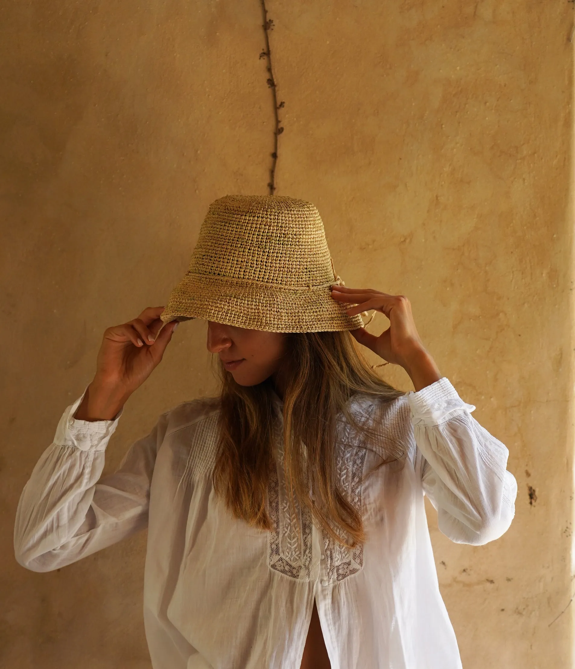 RAFIA SUN HAT~NARROW